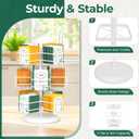 EsLuker.ly Tea Bag Holder Organizer for Counter 3 Tier Metal Tea Bag Storage Rack, Spinning Carousel Tea Packet Display Stand, Tea Organizer Station with Easy Access for Kitchen Office, White