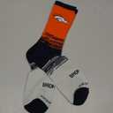 For Bare Feet NFL mens Elevate Crew Sock (Large, Team Color)