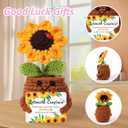 2 x Gifts for Women - Cute Cheer Up Gift for Wife, Sunflower Gifts for Women, Positive Crochet Gift for Grandma, Sister, Daughter, Granddaughter, Friend