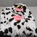 Spooktacular Creations Cow Pajamas, Plush Cow Costume Hooded, Halloween Costume Sleepwear for Cosplay Themed Parties, XL