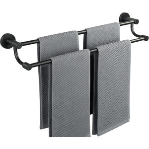 Alise Bath Double Towel Bars,Towel Hanger Towel Racks for Bathroom,Wall Mount Towel Holder SUS304 Stainless Steel Towel Rails 24 Inch,Matte Black,GOY4600-B
