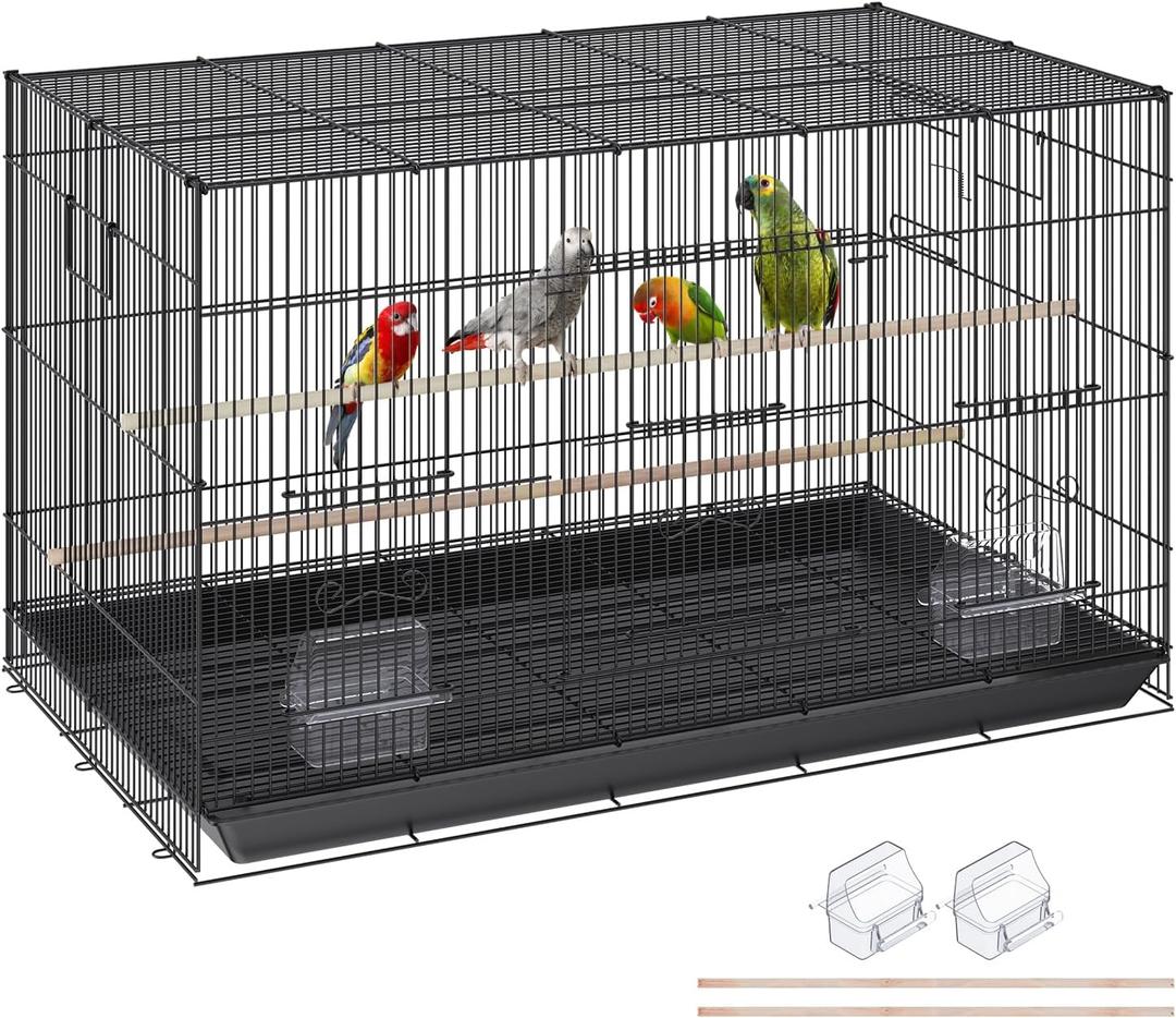 VEVOR 30 Inch Flight Bird Cage, Stackable Bird Cage Parakeet Cage with Slide-Out Tray and Handle, Small Parrots Birdcage for Cockatiels Budgies Conure Macaw Finch Lovebirds Canaries Pigeons