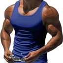 Men's Gym Workout Tank Tops - Soft Lightweight Sleeveless Muscle Shirts for Beach & Athletic Wear (3X-Large, Royal Blue)