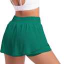 Athletic Running Shorts for Women High Waisted Flowy Shorts Butterfly Summer Gym Workout Golf Active Tennis Skorts(Forest Green, X-Small)