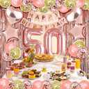 Rose Gold 50th Birthday Decorations for Her - Party Decor with Fifty Birthday Theme