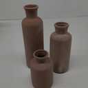 LUKA Ceramic Rustic Farmhouse Vase,Terracotta Vases for Decor,Vase Set of 3,Vases for Your Bedroom,Office,Living Room,Fireplace,Bookshelf Decor,Housewarming 10+7.5+5 Inch