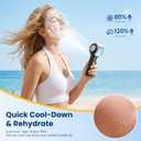 HandFan 5000mAh Portable Turbo Misting Fan, High Speed Handheld Ice Cooling Fan, Spray Water Mist Fans, Mini Hand Fans Rechargeable, 100 levels Adjustable, for Summer Travel Concerts Disney(Black)