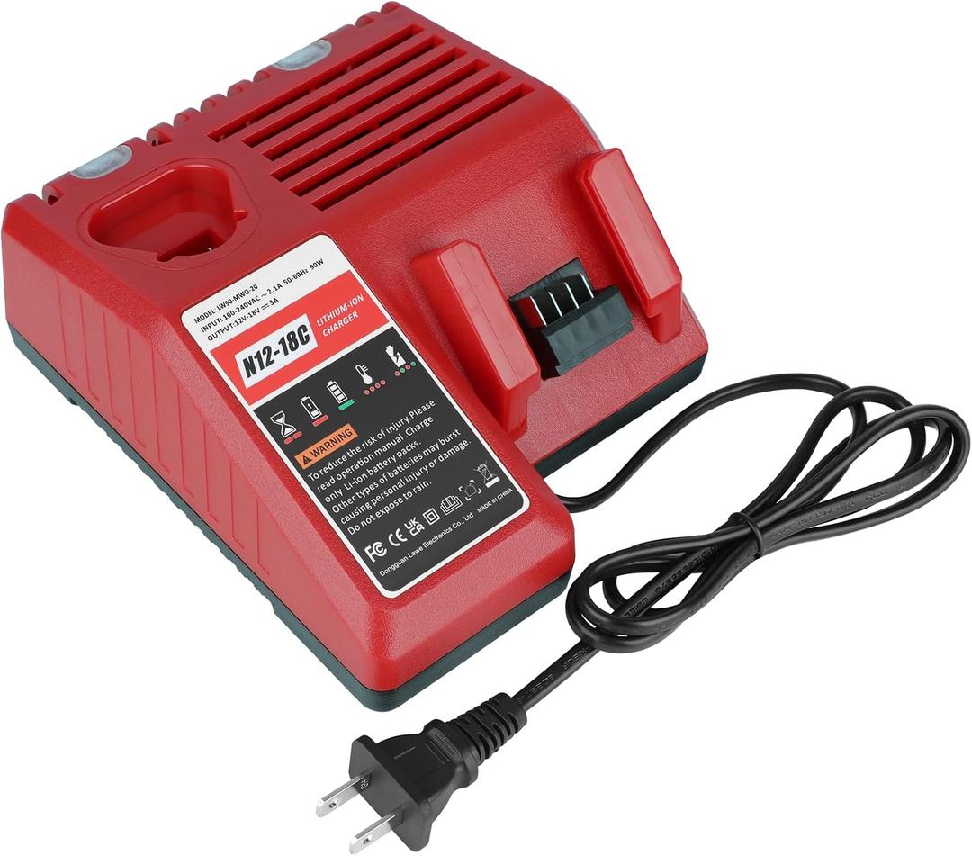 Rapid Charger Replacement for Milwaukee M18 & M12 Battery Charger | Compatible for Milwaukee M-18 M-12 48-59-1812 48-11-1815 48-11-2420 48-11-1840 12V 18V Cordless Tools Batteries