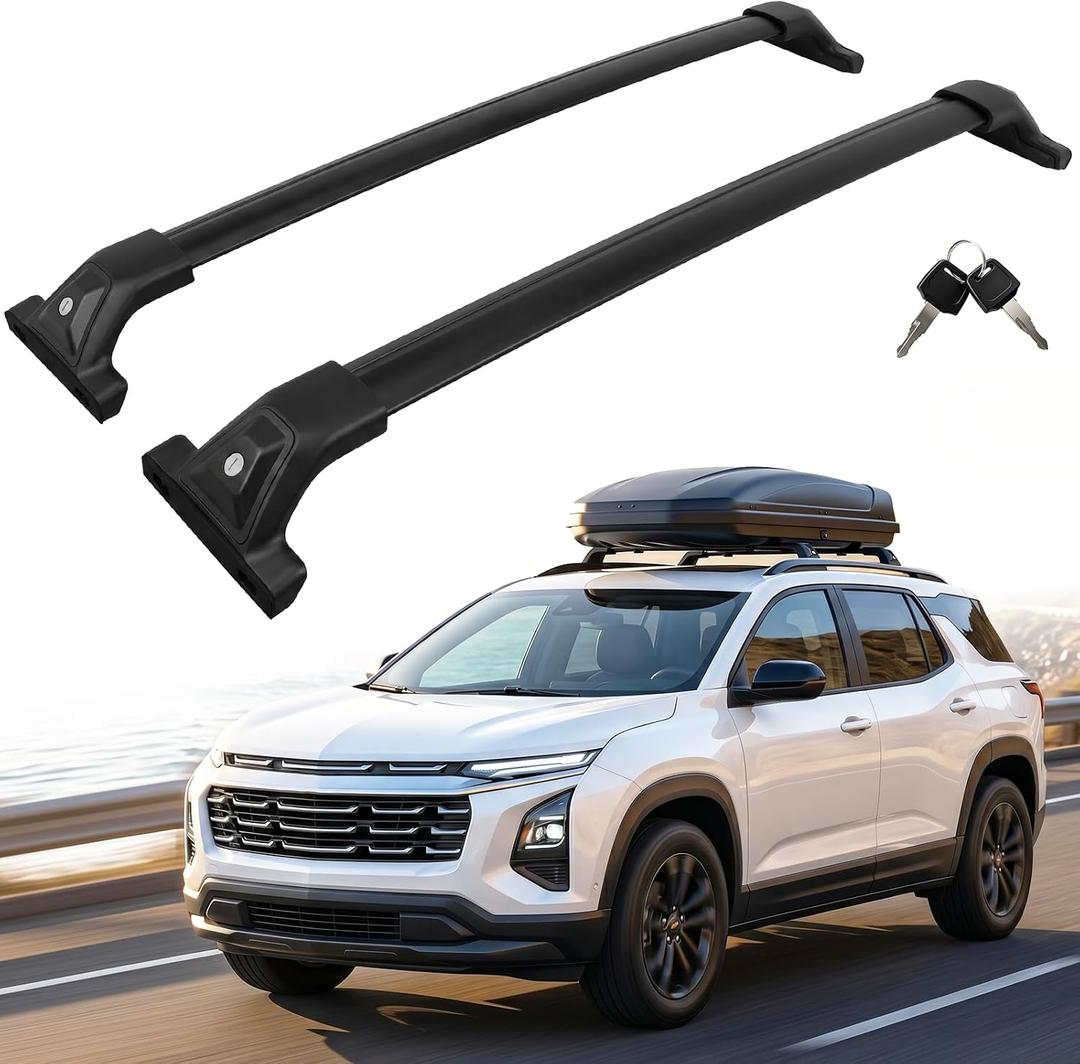 330 lb Roof Rack Cross Bars Fit for 2025-2026 Chevy Equinox
Not for EV; Lockable Aluminum Bars for Factory Raised Rails; Sunroof-Friendly, No-Drill; for Cargo Box, Kayak, Bike & Skis