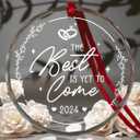 3 x Engagement Gifts for Couples, The Best is Yet to Come Ornament 2024, Newlywed Gifts for Couples, Happy Engagement Gift for Her, Bride, Friends, Just Engaged Presents, Glass Engage Ornament 2024