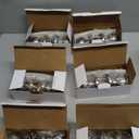 Estmoon 6 Pack Brushed Nickel Door Knobs, Privacy Door Lock Silver Keyless Door Handle with Lock for Bathroom Bedroom, Keyless Door Hardware