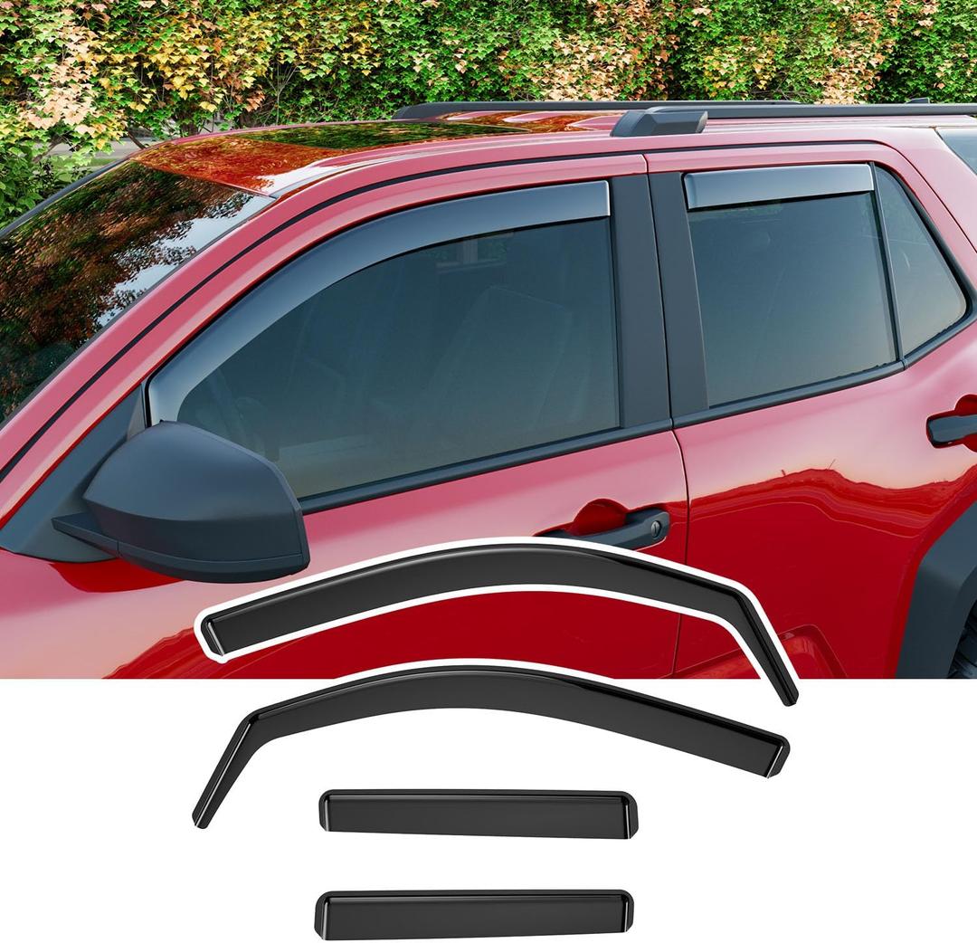 Xipoo Side Window Visor Deflector Compatible with 2025 2026 Toyota 4Runner PC Window Visors Trim Cover Replacement for 2025 2026 4Runner Accessories