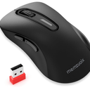 memzuoix 2.4G Wireless Mouse, 1400 DPI Computer Mice with USB Receiver, Portable Wireless USB Battery Powered Cordless Mouse for Laptop, PC, Desktop, 5 Buttons (Matte Black)