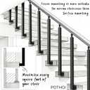 Side Mount Stair Railing Post, 35.4 Inch Black Metal Baluster Spindles with 270 Adjustable Bracket for Indoor Stairs, Deck, Porch & Balcony Railing