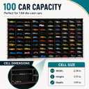 100 Car 1/64 Model Car Display Case, Toy Car Storage Organizer, Cars Storage Showcase ,Wall Mounted & Durable Die-Cast Car Storage Organizer with Handle for 1:64 Scale Vehicles,(Old Black)