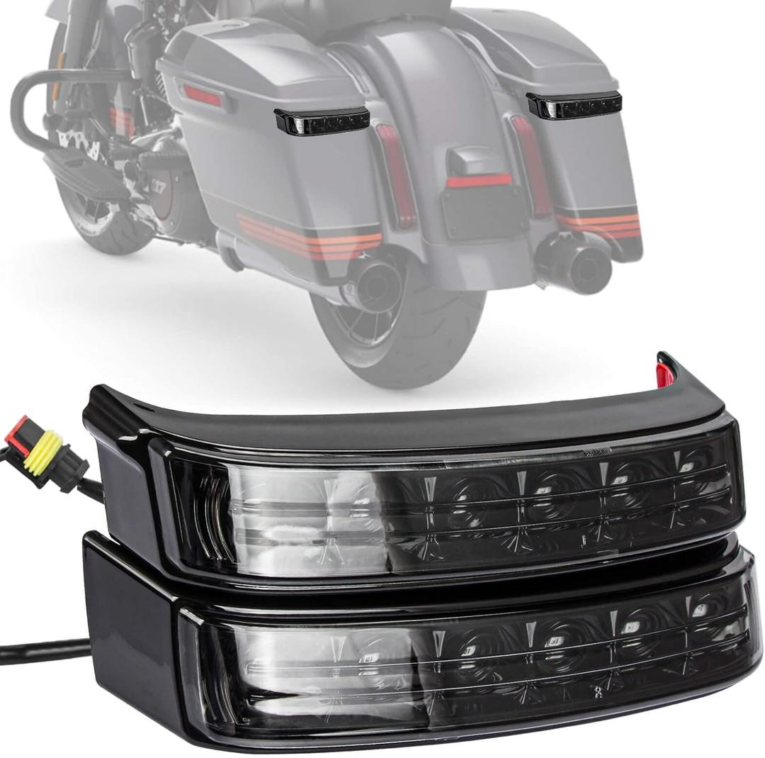 Saddlebag Housing Tail Run Brake Turn Light Lamp LED Len for Touring Street Road Glide CVO Electra Glide Ultra Classic Ultra Limited CVO 2014-2022 (Black Smoke)