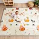 Foldable Baby Play Mat for Floor, 79x71 Extra Large Baby Play Mat for Crawling, Waterproof & Non-Toxic Foam Floor Mats, Portable Soft Foam Playmat for Babies 6-12 Months, Infants &Toddlers (Dragonfly) | Extra Large, Waterproof, Non-Toxic, Portable