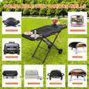 Grill Stand for Ninja Woodfire OG701, OG850, OG951, Portable Foldable Grill Table with Wheels & Side Shelf, 51" Large Space BBQ Table for Weber, Blackstone Griddle, Ooni Pizza Oven Accessories