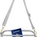 VOROLO Large Clear Crossbody Bag, Stadium Approved Small See Through Purse Handbag with Adjustable Shoulder Strap for Sports Silver
