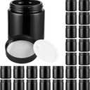 Glass Jars with Lids,Eco-Friendly Cosmetic Containers with Airtight Black Lids & Liners, Multi-Color Options for Cream, Lotion, Body Butter, DIY Skincare Travel Jars (Black, 4oz)