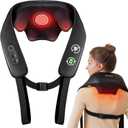 Neck and Shoulder Massager with Heat, Cordless Back and Neck Massager, Upgraded Graphene Heating, 4D Shiatsu Deep Kneading Massage for Shoulder, Back,Leg,Pain Relief, Portable Gifts for Dad Mom Friend (Black)