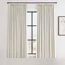 Joywell Pinch Pleated 100% Blackout Short Curtains for Bathroom 45 Inches Long 2 Panels Set Thermal Insulated Soundproof Natural Linen Pleated Curtains for Loft Basement Window Treatments 40x45 Cream