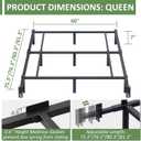 Queen Metal Bed Frame, 7 Inch Low Heavy Duty Platform Bed Frames Queen Size for Box Spring and Mattress, Easy Assembly, Noise-Free, Adjustable, Black