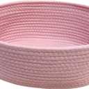 GiftExpress Pink Woven Easter Basket - 13" x 8" x 5" Cotton Rope Organizing Baskets for Baby Items or Cat & Dog Toys - Cute Soft Gift Storage Bin w/ Handles