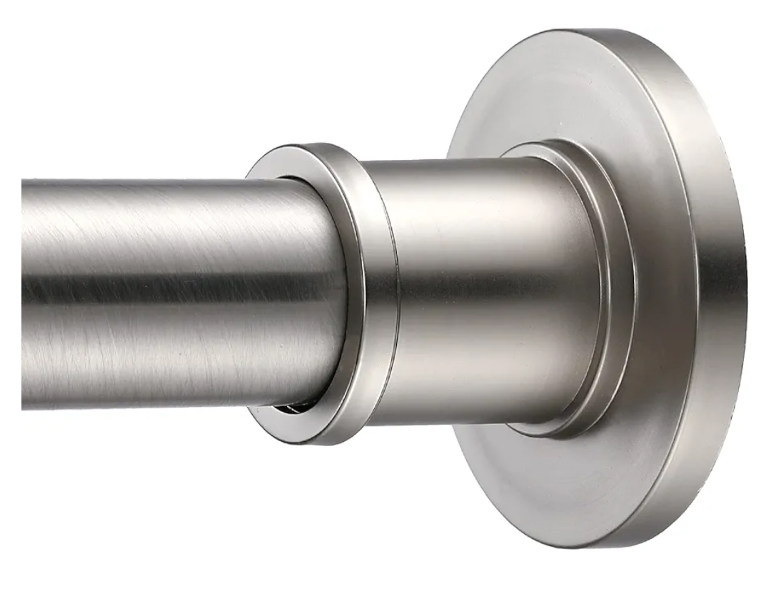 BRIOFOX Industrial Shower Curtain Rod - Rustproof Non-Slip 43-72 Inch 304 Stainless Steel Tension Curtain Rod for Window or Bathroom, Brushed Nickel