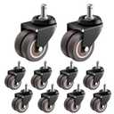 2 Inch Office Chair Wheels (Set of 10),Heavy Duty Grey Rubber Chair Casters Replacement, Desk Chair Wheels for Hardwood Floors and Carpet, Smooth & Quiet Universal Fit for Most Chairs(10 Pack)