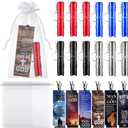 Tujoe 36pcs/12 Set Man of God Gifts Mini LED Flashlight Keychain Man of God Religious Bible Bookmark Set Christian Party Favors Father's Day Gifts for Men Adult Dad