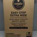 Regalo Safety 29-49" Easy Step Extra Wide Baby Gate for Doorways & Bottom of Stairs, Pressure Mounted Safety Gate with Door for Babies, Toddlers & Pets, White