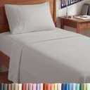 Twin XL Size 3 Piece Sheet Set - Comfy Breathable & Cooling Sheets - Hotel Luxury Bed Sheets for Women & Men - Deep Pockets, Easy-Fit, Soft & Wrinkle Free Sheets - Light Grey Oeko-Tex Bed Sheet Set
