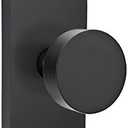 Passage Set, Modern Rectangle Rosette, Modern Round Knob, Flat Black