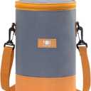 XINGNIAO Japanese Style Round Bento Bag, Large Capacity Insulated Waterproof Lunch Tote Lunch Bag (Orange)