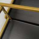 Forbena Black and Gold Floating Shelves for Wall, Bathroom Wall Shelves Over Toilet, Wood Hanging Shelves Wall Mounted for Kitchen Coffee Bar (Black and Gold)