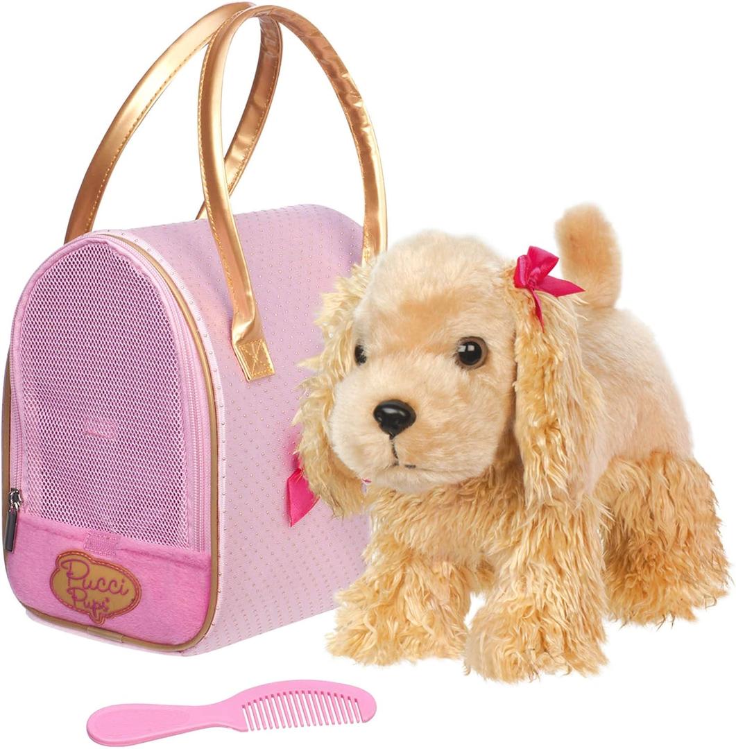 Pucci Pups  Plush Puppy  Carrier Bag  Golden Dot Glam Bag & Cocker Spaniel  Comb & Purse  Stuffed Animal  2+ Years