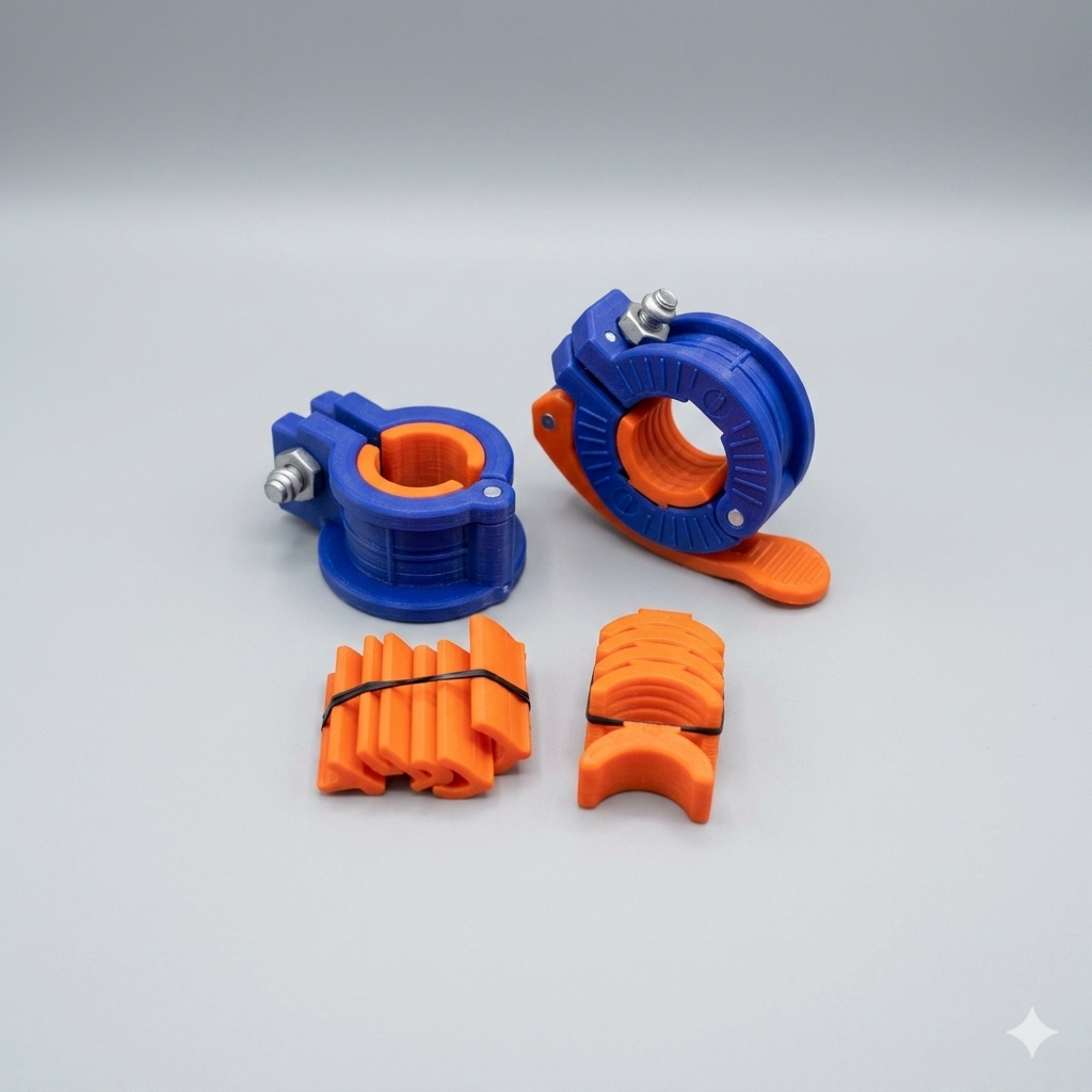 Barbell Clamps 1 Inch or 2inch  2 PCS Adjustable Barbell Clips Quick Release Locking Weight Clips Olympic Barbell Collars (Bule+Orange 0.981.18inch)