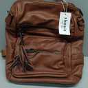 Shrrie 15.6 inch Laptop Backpack for Women,Large Leather Backpack Purse,Travel,Carry on,Water Resistant Casual Laptop Backpacks,College Backpack,Work Backpack for Women,Two-toned Brown
