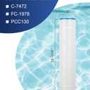 ZOTEE PCC130-PAK4 Pool Filter Cartridge Replaces Clean and Clear Plus 520, C-7472, Darlly 71252,FC-1978, 817-0143, PLFPCC130, 32-1/16" x 7" Pool Filter, 4 Pack (1008)
