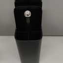 DASITON Makeup Brush Holder with Lid,4 Slots Makeup Brush Organizer,Automatic Lifting Makeup Cosmetics Organizer,for Vanity Decor,Bathroom Countertop,Dustproof Cosmetic Brushes Container(Silver-Black)