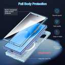 Hekodonk for Galaxy Z Fold 7 Case,[Compatible with MagSafe][Glow in The Dark][Front Screen Protector][Stand][Hinge Protection],Slim Fit for Women Girls for Samsung Galaxy Z Fold 7,Blue