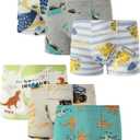 Boboking Toddler Boys Trainer Underwear Little Kids Boy Boxer Briefs (2, Green White Gray)