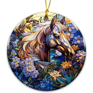 3 x Horse Ornament 2025  White Elephant Gift Ornament for Horse Lovers, Artistic Equestrian Christmas Decoration, Unique Horse Lover Gift for Tree, Home, or Stable Decor