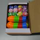 24 Pack Prefilled Easter Eggs with Snake Twist Toys, Blocks Fidget Toys Easter Gifts for Easter Hunt, Basket Stuffers Filler, Easter Party Favors, Classroom Prize, Surprise Egg