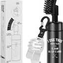 Golf Club Curved Brush Cleaner with Retainer Clip and Water Bottle 7.5" Holds 4 Ounces of Water, Best Golf Gifts for Men