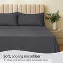 LuxClub 4 PC King Size Sheet Set Sheets Deep Pockets 18" Wrinkle Free Cooling Sheets Machine Washable Hotel Bedding Silky Soft - Dark Grey King
