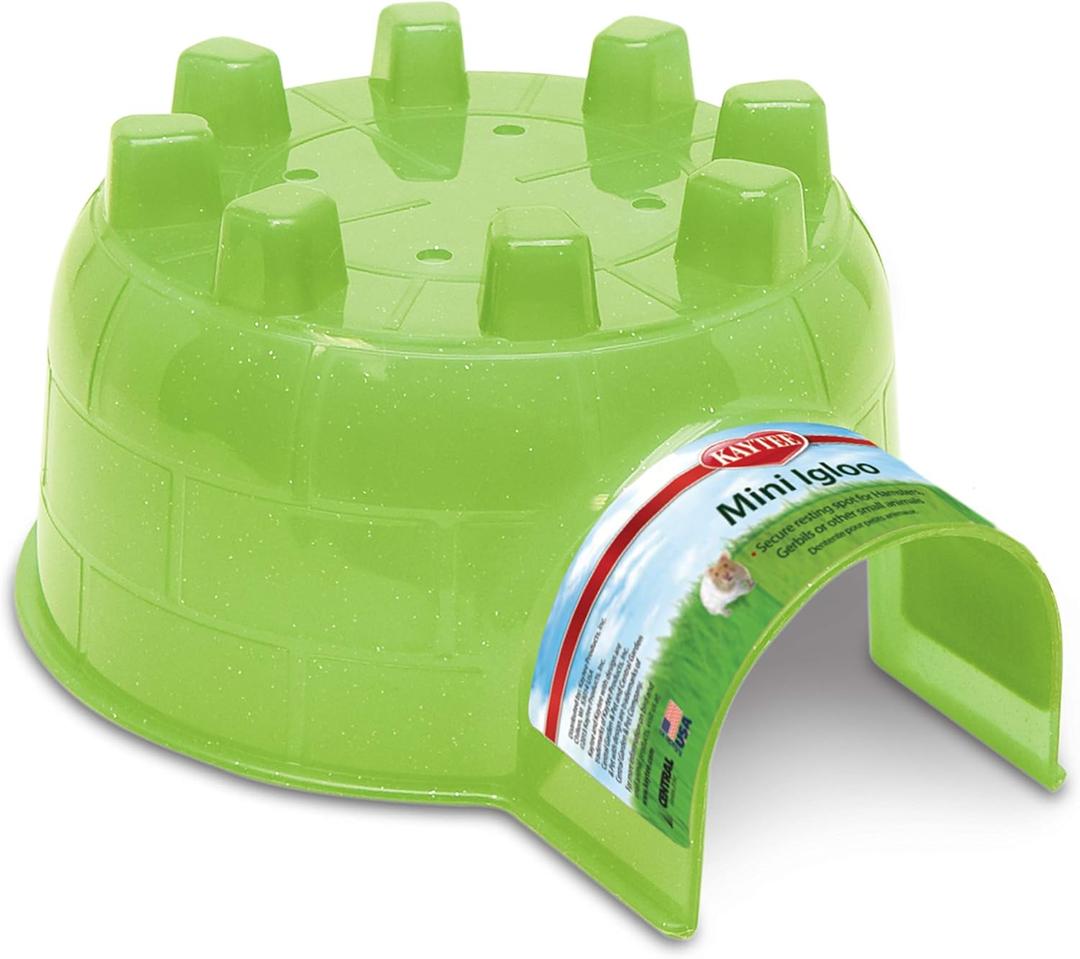Kaytee Igloo Habitat Hideout for Pet Guinea Pigs, Ferrets, Dwarf Rabbits, Chinchillas, and Other Small Animals, Assorted Colors (Pack of 2)