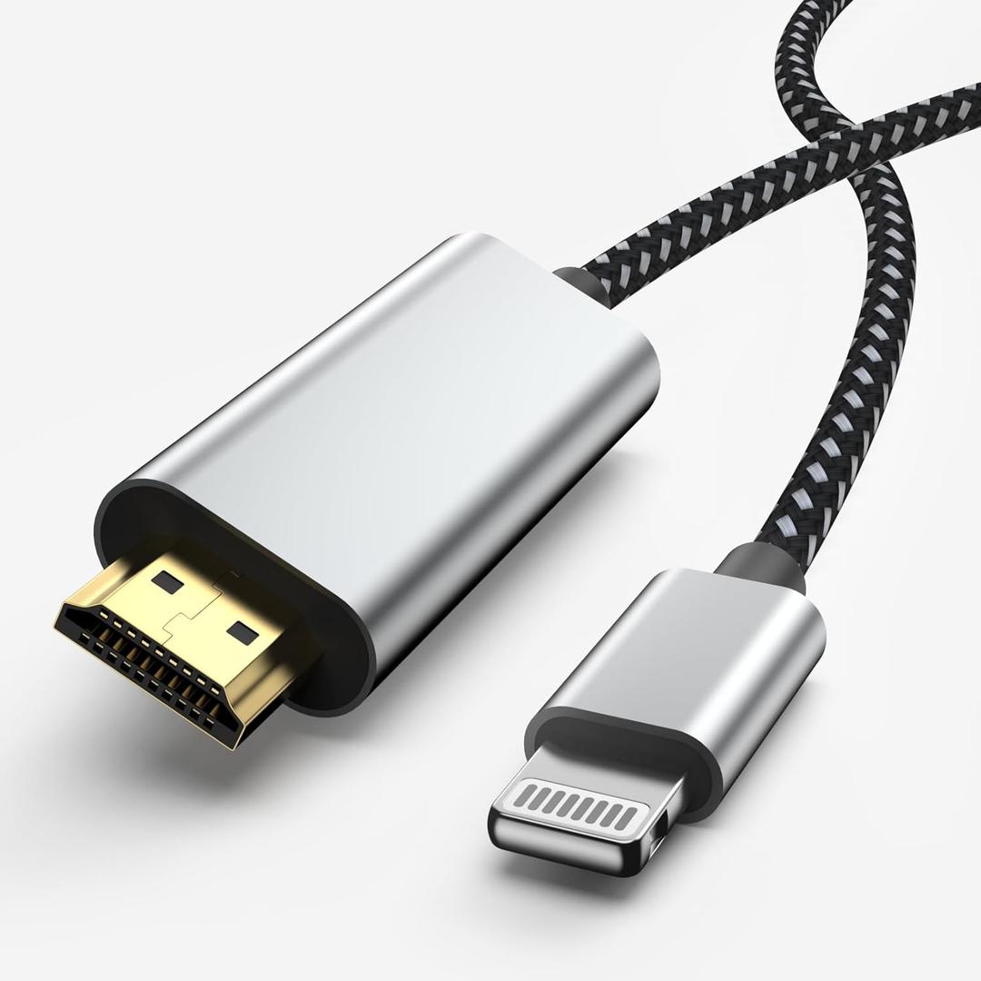 [Apple MFi Certified] Apple Lightning to HDMI Cable Adapter, 1080P Lightning to Digital AV Adapter Sync Screen Connector Compatible for iPhone 14 13 12 11 Pro Max XS XR X 8 to HD TV Projector Monitor