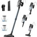 SINCHEREU Corded Vacuum Cleaner 21Kpa, 600W Powerful Suction Stick Vacuum with 5M Cord,6-in-1 Lightweight Vacuum,1 Litre Dust Cup One Touch Dust Removal,for Hard Floor Pet Hair